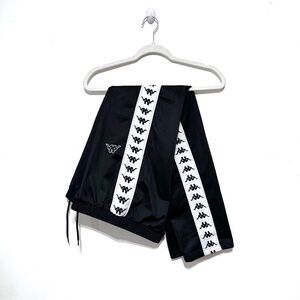 NWOT Kappa Black White Drawstring Track Pants Sz Medium